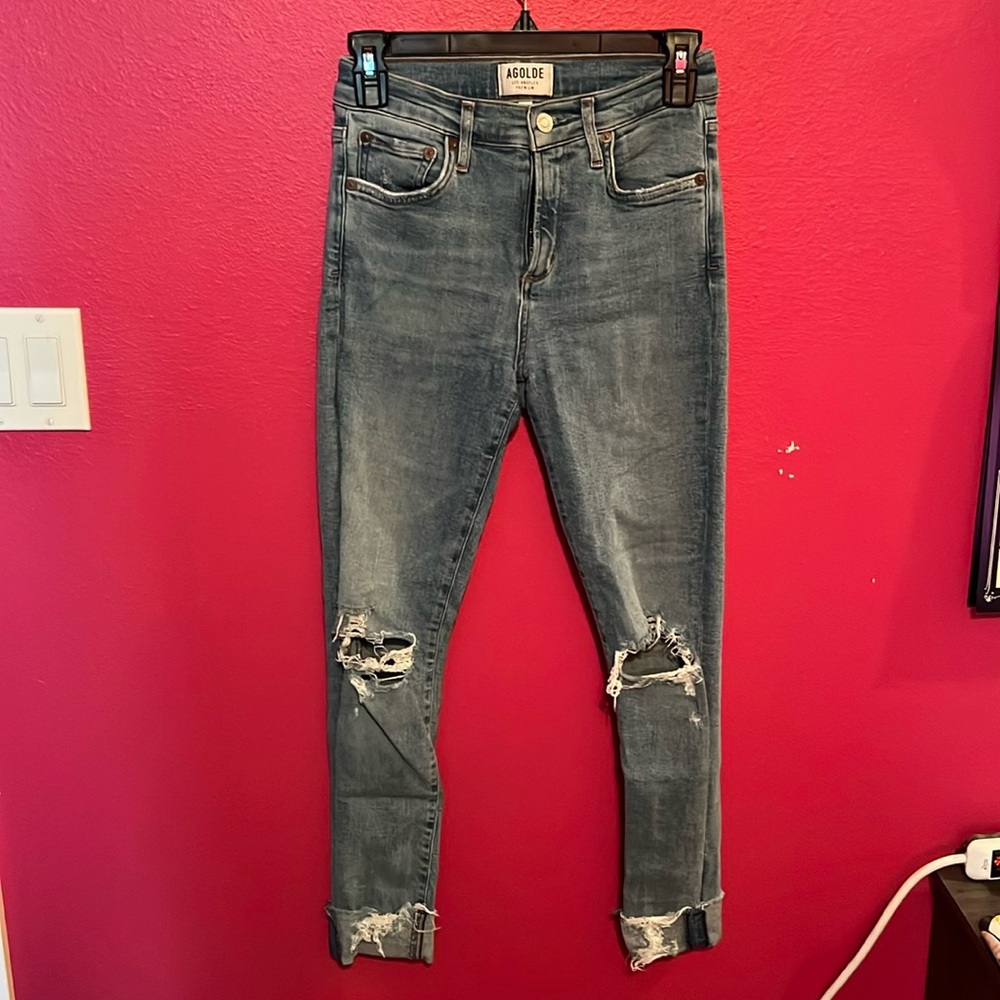 Distressed Ankle Jeans